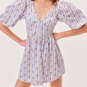 For Love and Lemons rose fabric dress size M in blue.